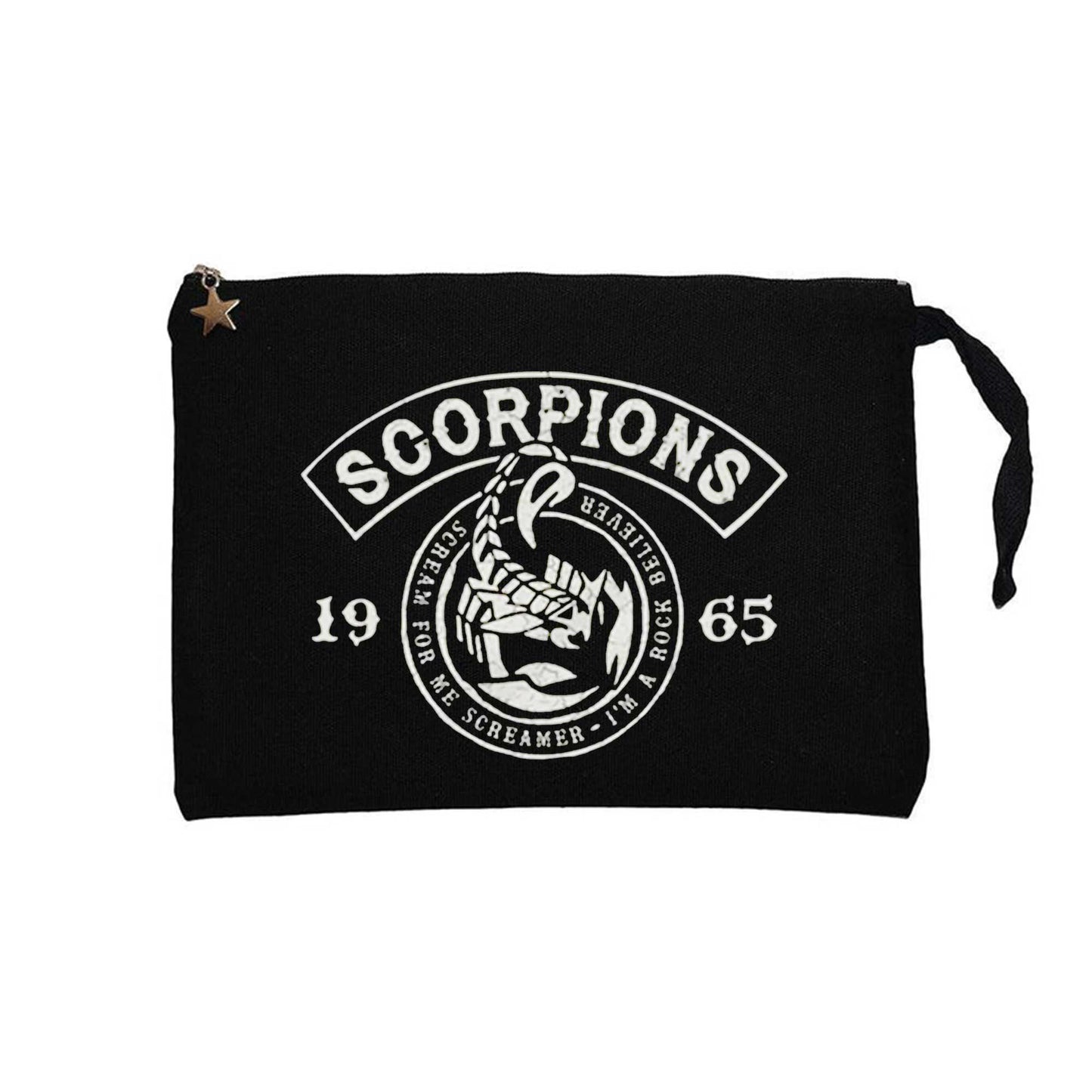 Scorpions Scream For Me Siyah Clutch Astarlı Cüzdan / El Çantası