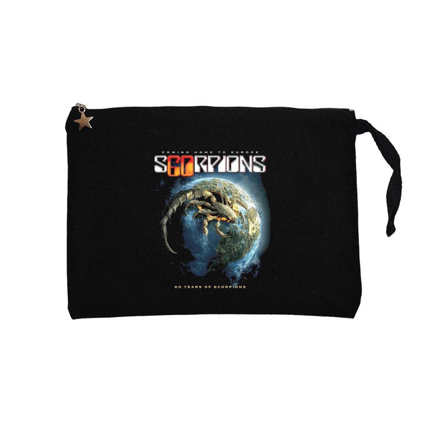 Scorpions 60 Years of Scorpions Siyah Clutch Astarlı Cüzdan / El Çantası