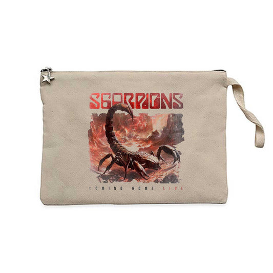 Scorpions Coming Home Live Krem Clutch Astarlı Cüzdan / El Çantası