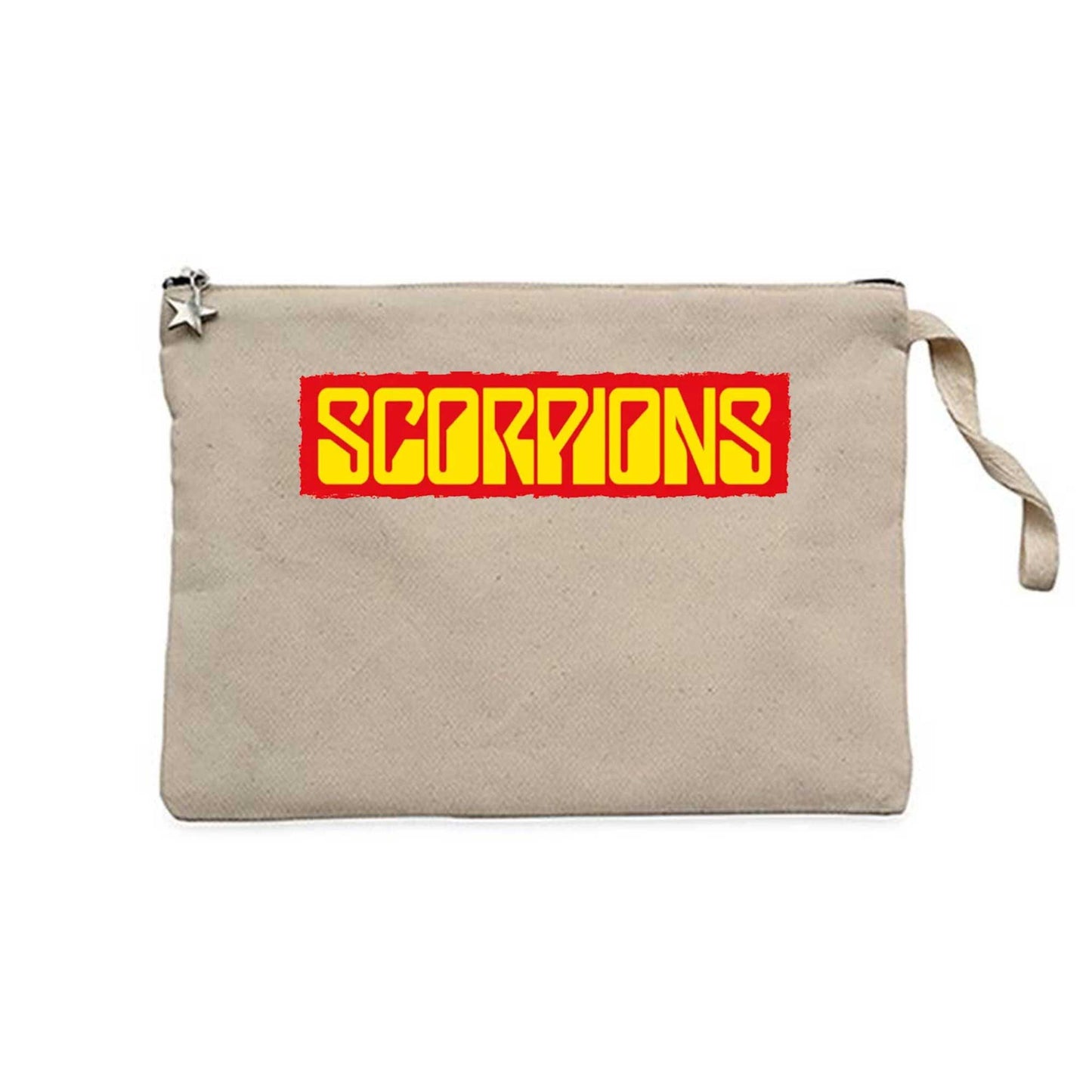 Scorpions Text color Krem Clutch Astarlı Cüzdan / El Çantası