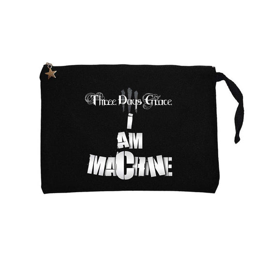 Three Days Grace I AM MACHINE Siyah Clutch Astarlı Cüzdan / El Çantası