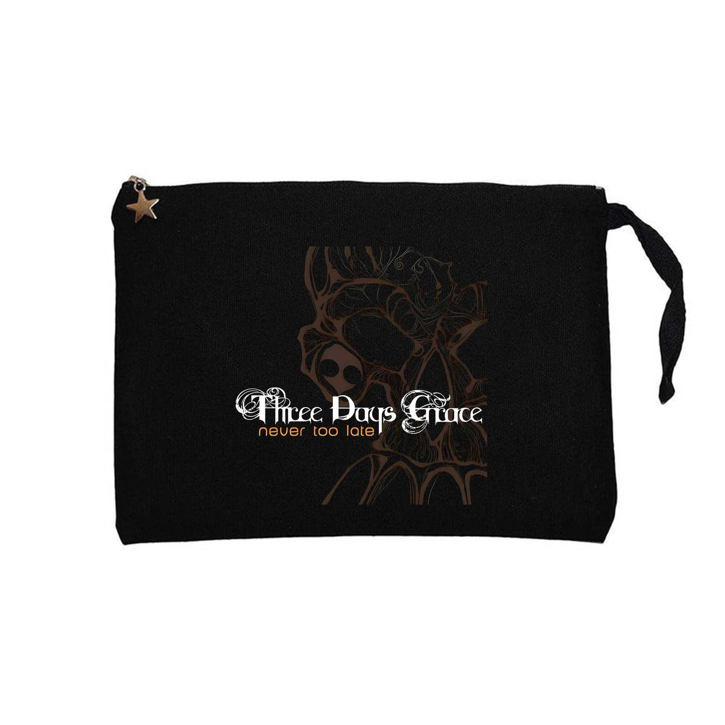 Three Days Grace Never Too Late Siyah Clutch Astarlı Cüzdan / El Çantası