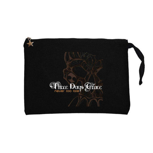 Three Days Grace Never Too Late Siyah Clutch Astarlı Cüzdan / El Çantası