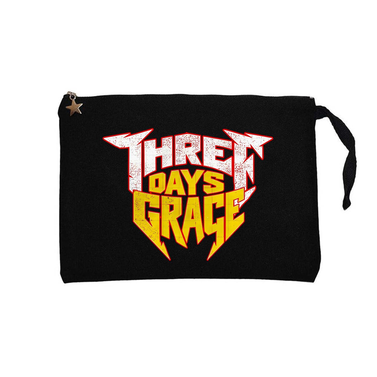 Three Days Grace Text Color Siyah Clutch Astarlı Cüzdan / El Çantası