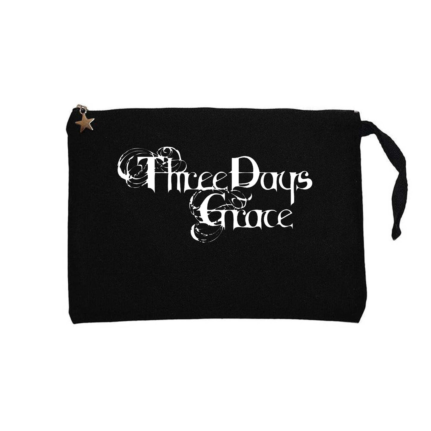 Three Days Grace Logo Text Siyah Clutch Astarlı Cüzdan / El Çantası