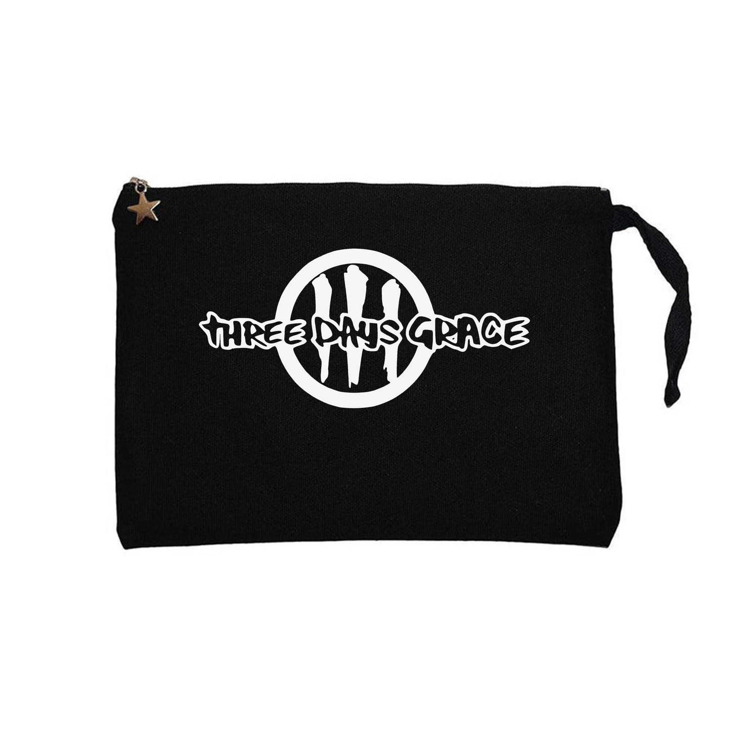 Three Days Grace Logo Siyah Clutch Astarlı Cüzdan / El Çantası