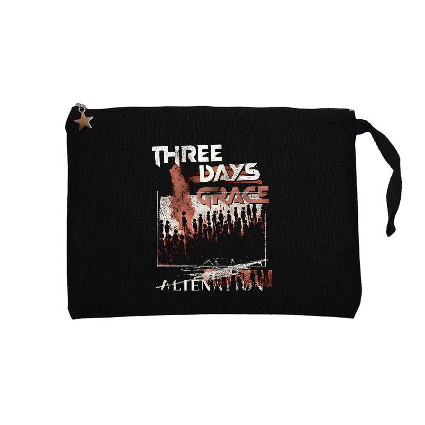 Three Days Grace Alienation Siyah Clutch Astarlı Cüzdan / El Çantası
