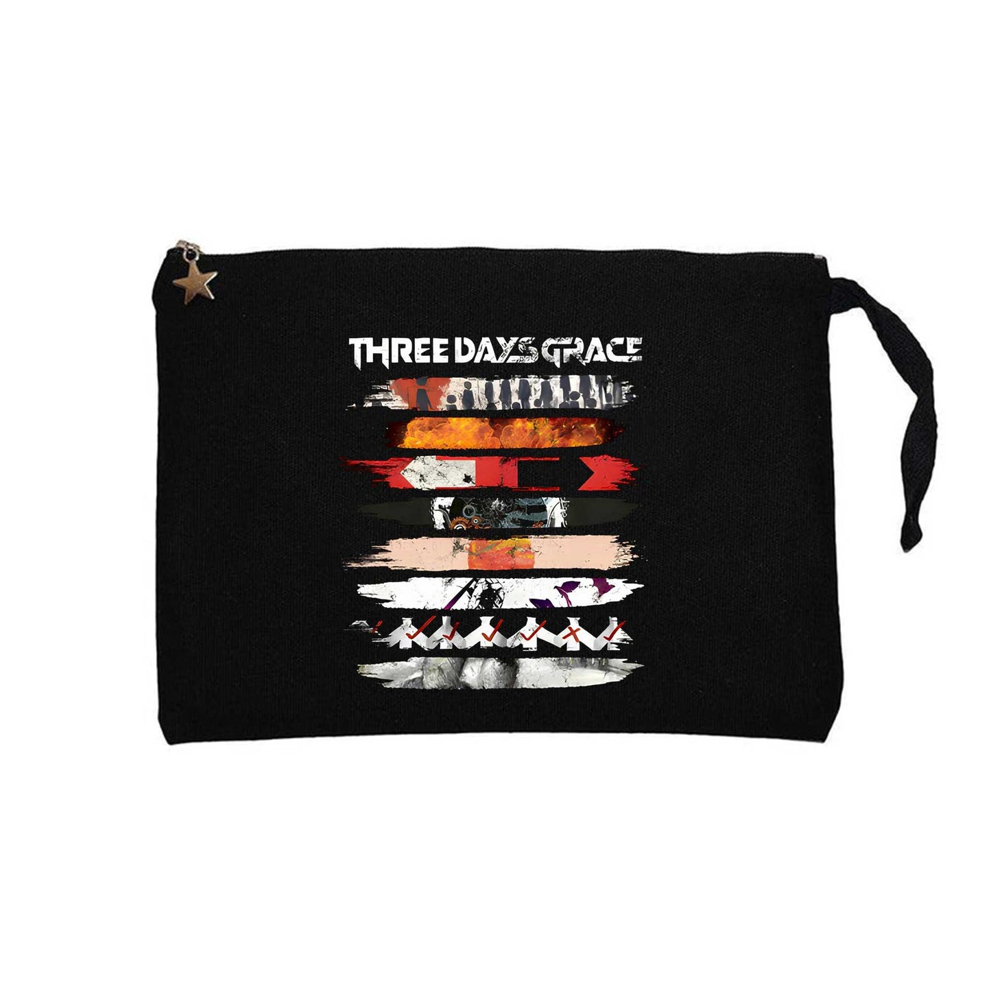 Three Days Grace Album Covers Siyah Clutch Astarlı Cüzdan / El Çantası