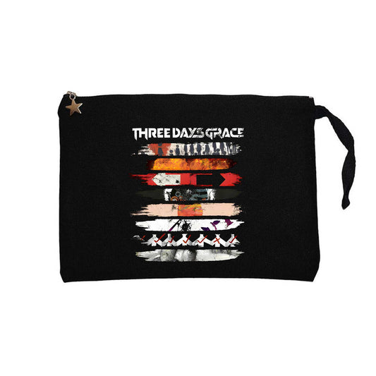 Three Days Grace Album Covers Siyah Clutch Astarlı Cüzdan / El Çantası