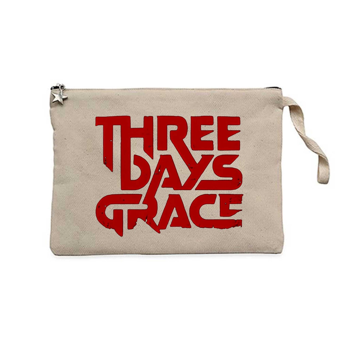 Three Days Grace Text Krem Clutch Astarlı Cüzdan / El Çantası