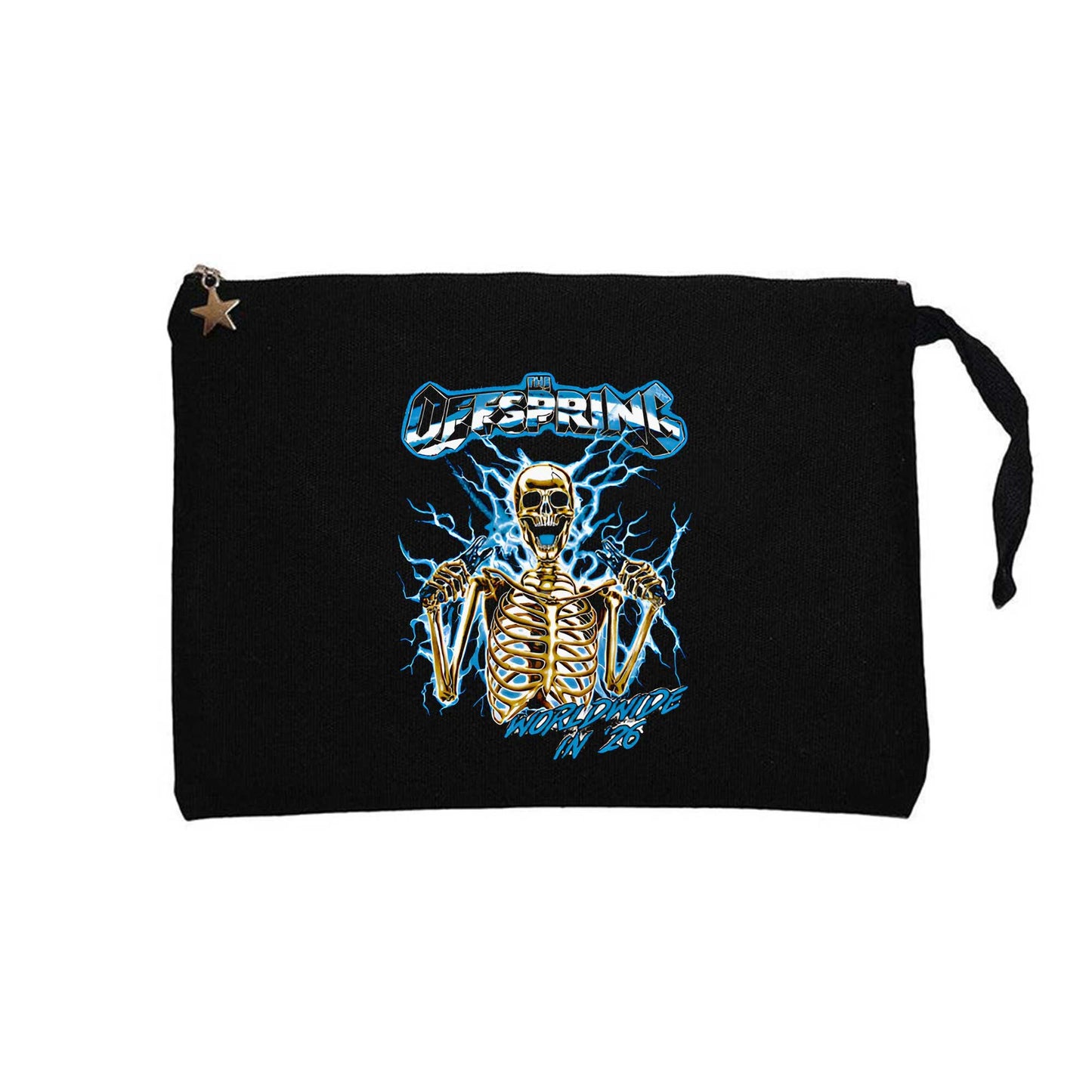 The Offspring Worldwide In '26 Skull Siyah Clutch Astarlı Cüzdan / El Çantası