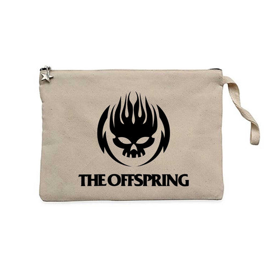 The Offspring Logo Skull Text Krem Clutch Astarlı Cüzdan / El Çantası