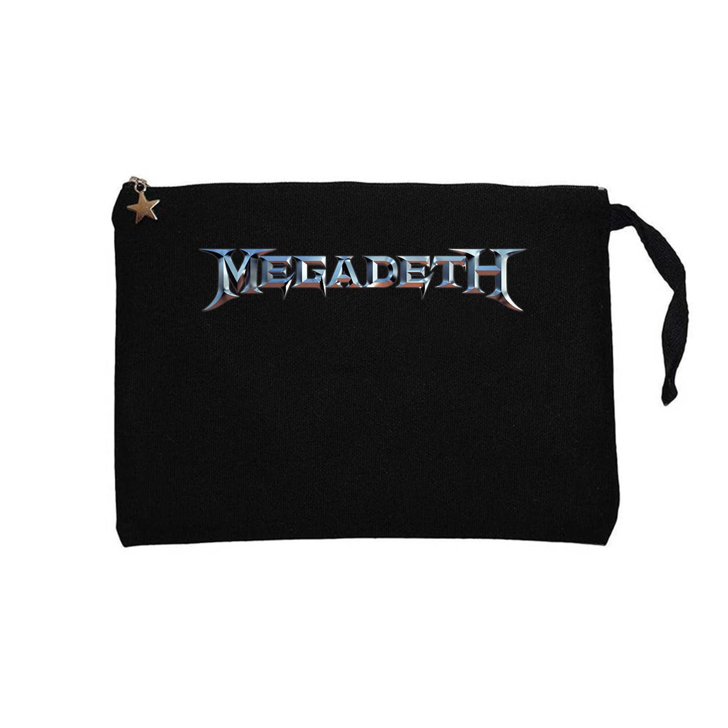 Megadeth Text Rainbow Siyah Clutch Astarlı Cüzdan / El Çantası