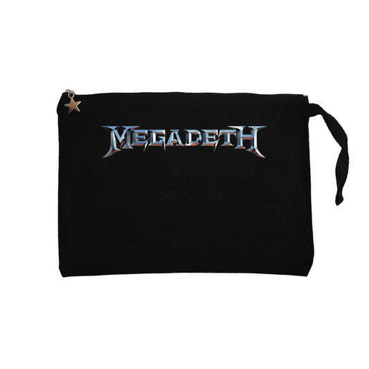Megadeth Text Rainbow Siyah Clutch Astarlı Cüzdan / El Çantası