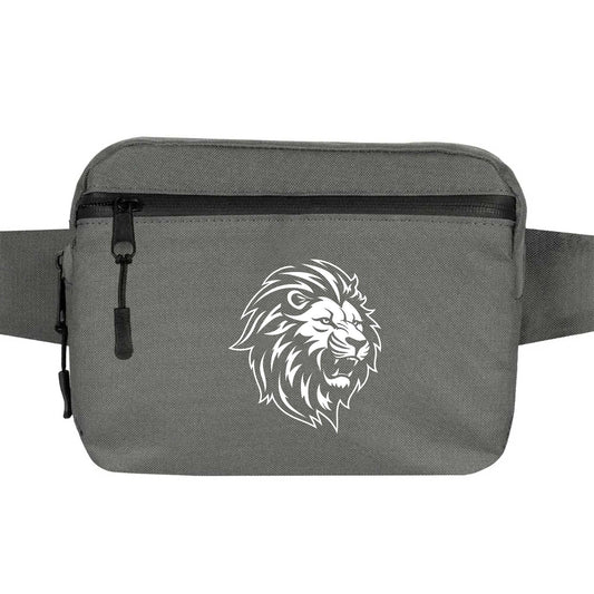 Black and White Lion Bel Çantası