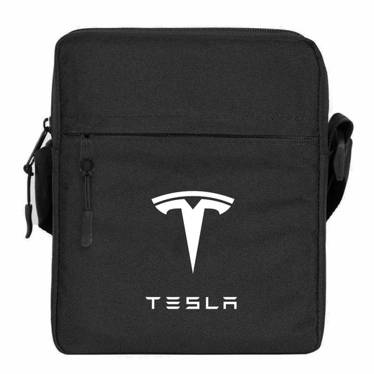Tesla Logo Text Omuz Çantası