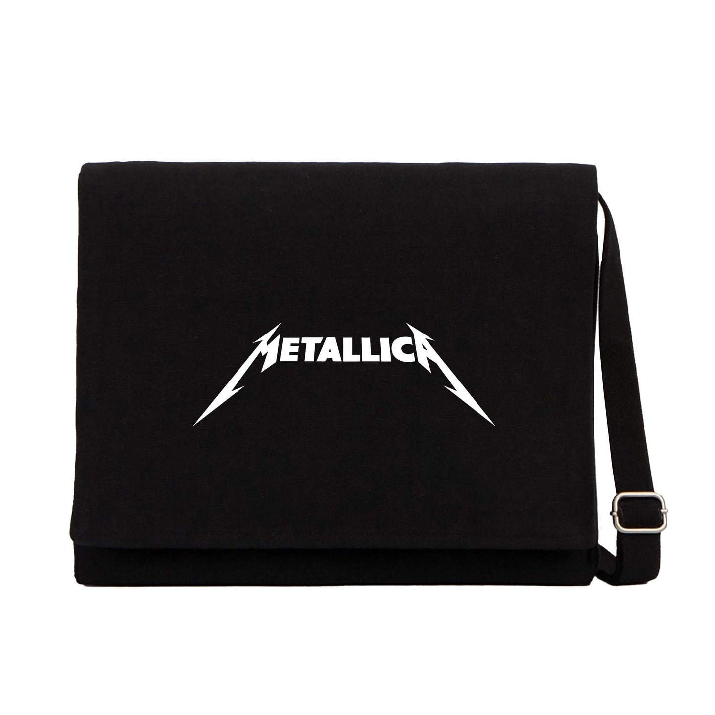 Metallica Classic Logo Siyah Kanvas Postacı Çantası