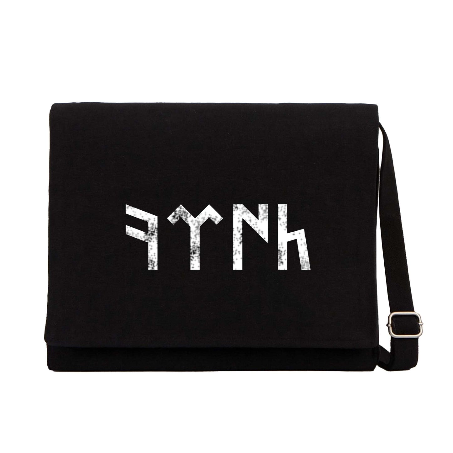 Göktürkçe Türk Siyah Kanvas Postacı Çantası