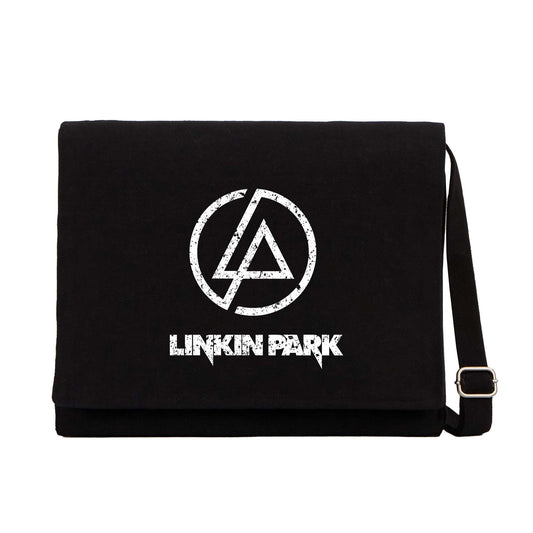 Linkin Park Logo Siyah Kanvas Postacı Çantası