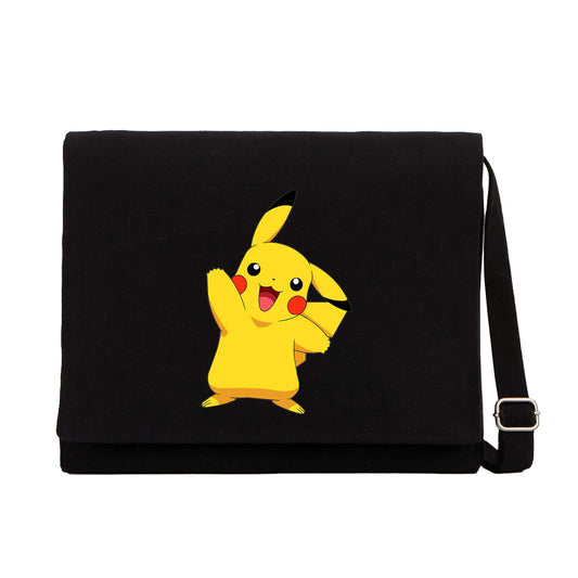 Pokemon Pikachu Siyah Kanvas Postacı Çantası