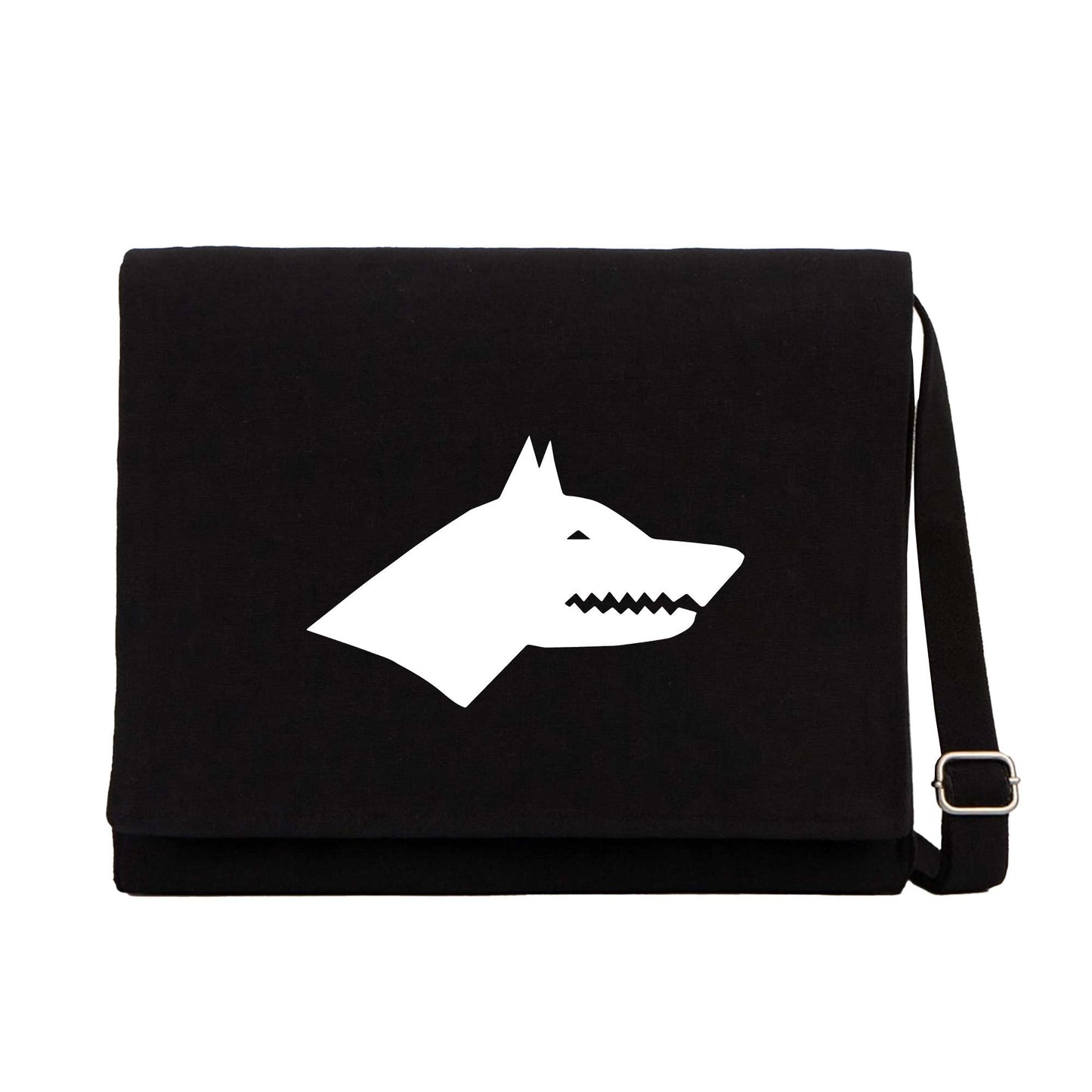 Göktürk Kurt Siyah Kanvas Postacı Çantası