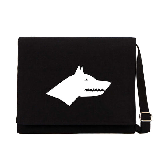 Göktürk Kurt Siyah Kanvas Postacı Çantası