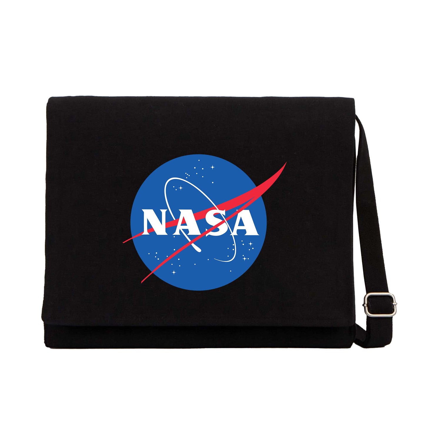 Nasa Logo Siyah Kanvas Postacı Çantası