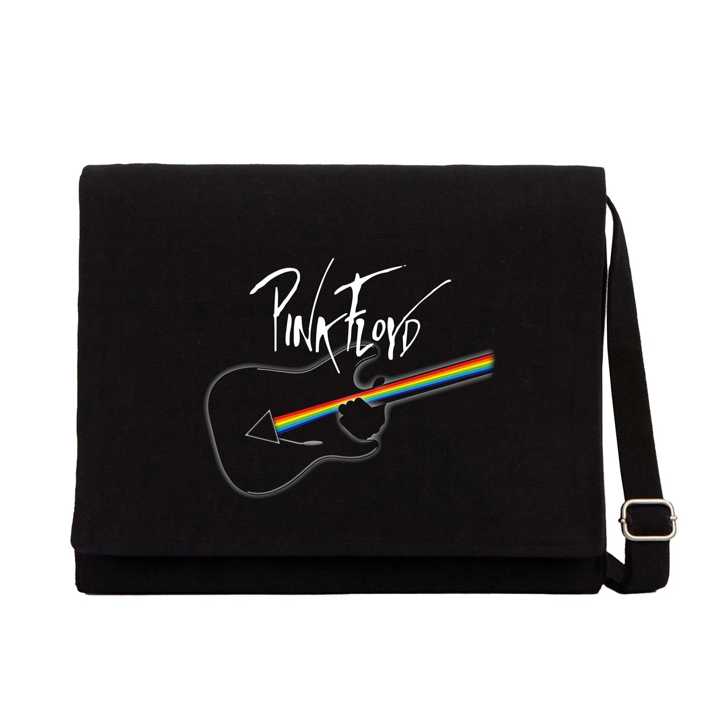 Pink Floyd Guitar Siyah Kanvas Postacı Çantası