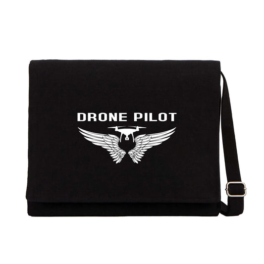 Drone Pilot 3 Siyah Kanvas Postacı Çantası