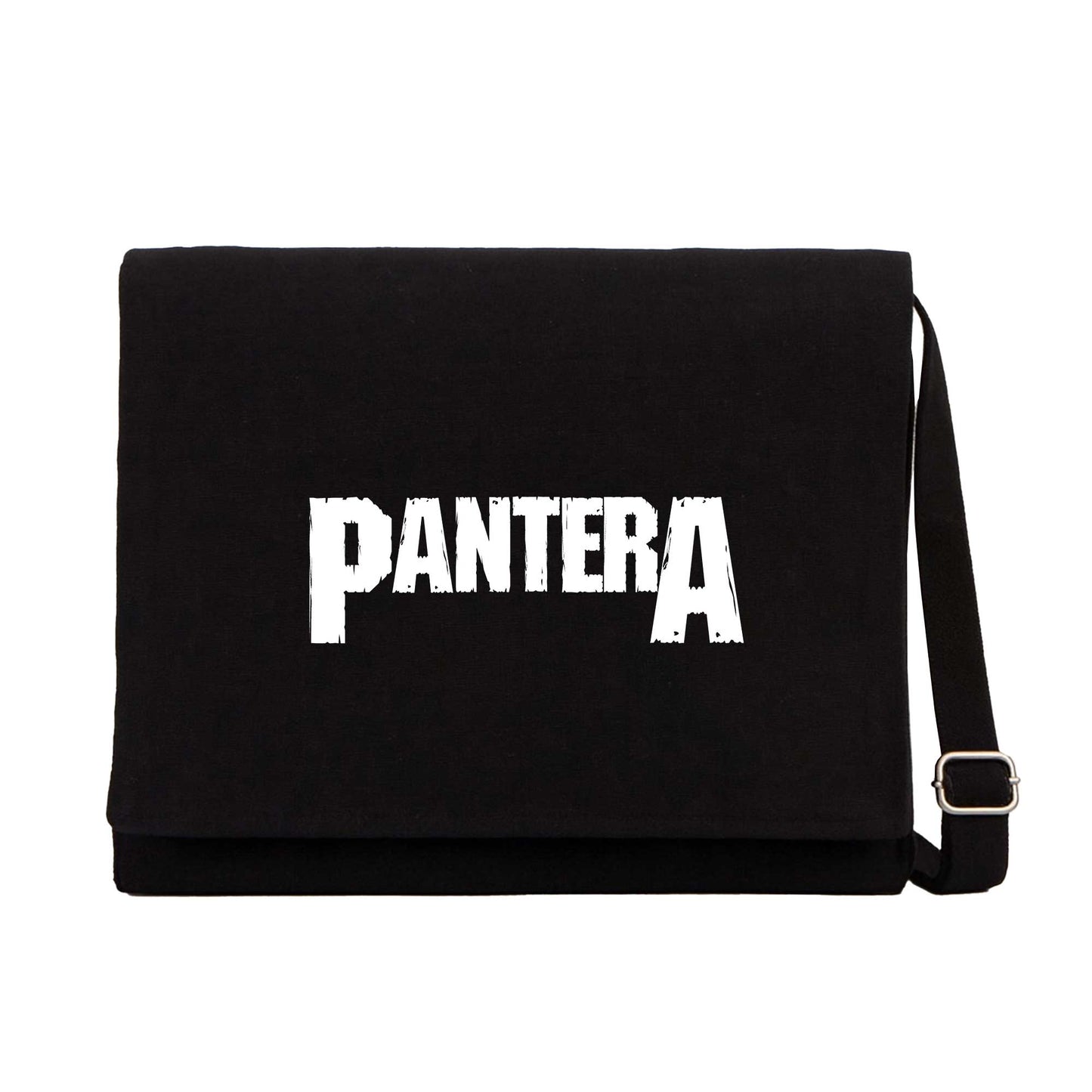 Pantera Logo Siyah Kanvas Postacı Çantası