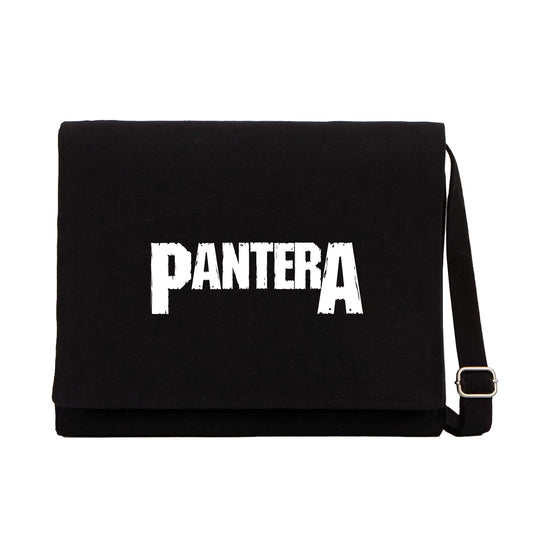 Pantera Logo Siyah Kanvas Postacı Çantası