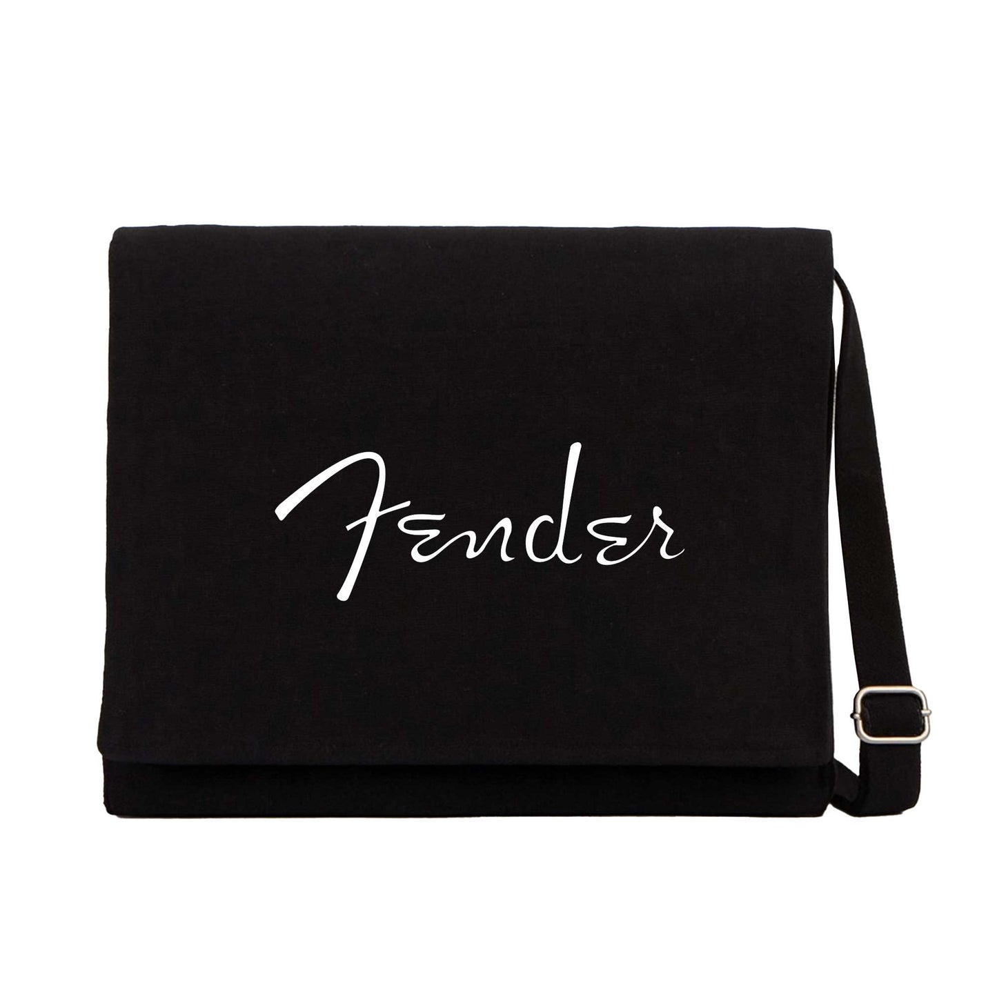 Fender Logo Siyah Kanvas Postacı Çantası