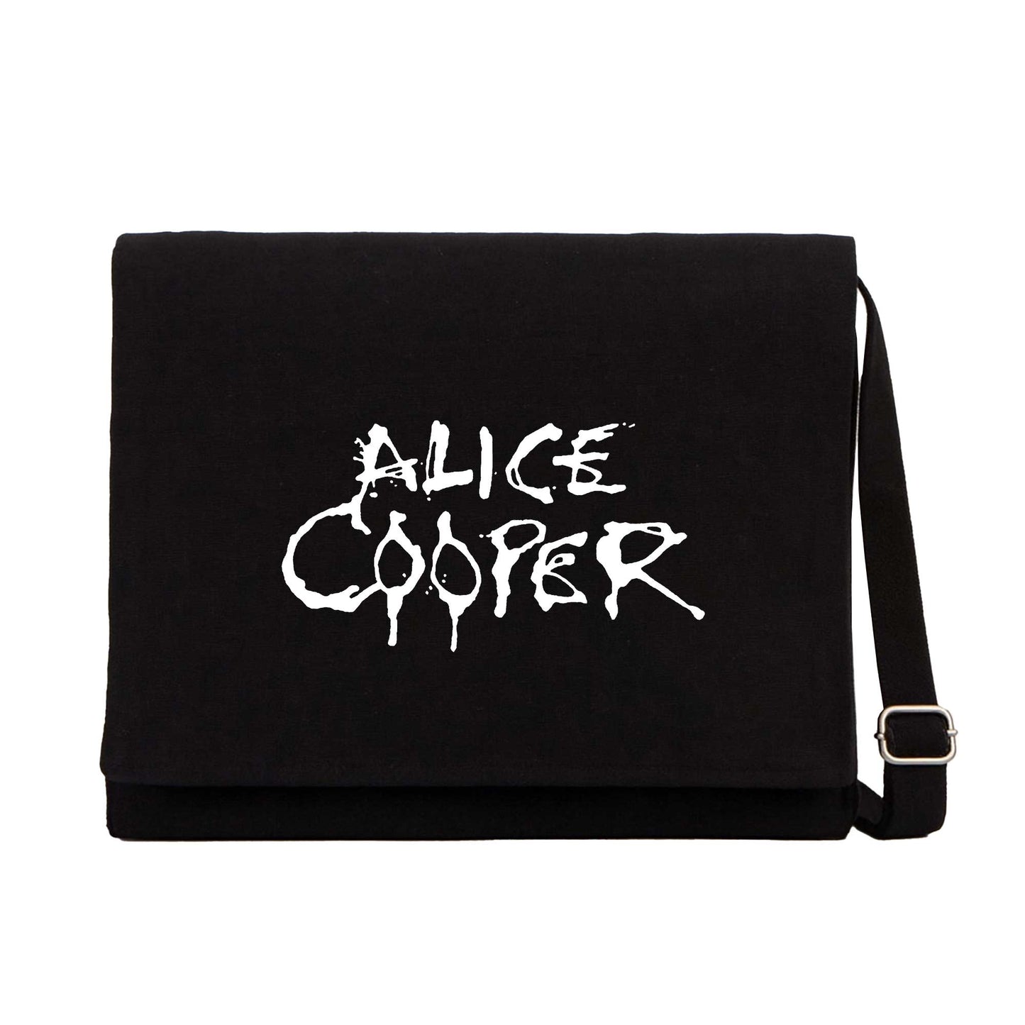 Alice Cooper Logo Siyah Kanvas Postacı Çantası