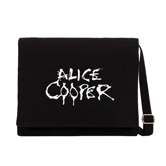 Alice Cooper Logo Siyah Kanvas Postacı Çantası