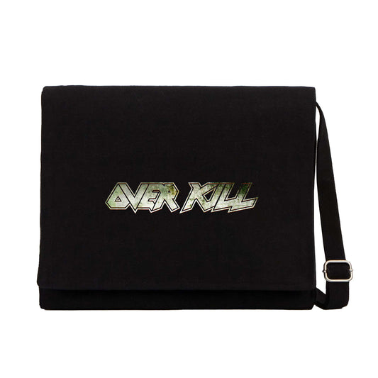 Overkill Logo Siyah Kanvas Postacı Çantası