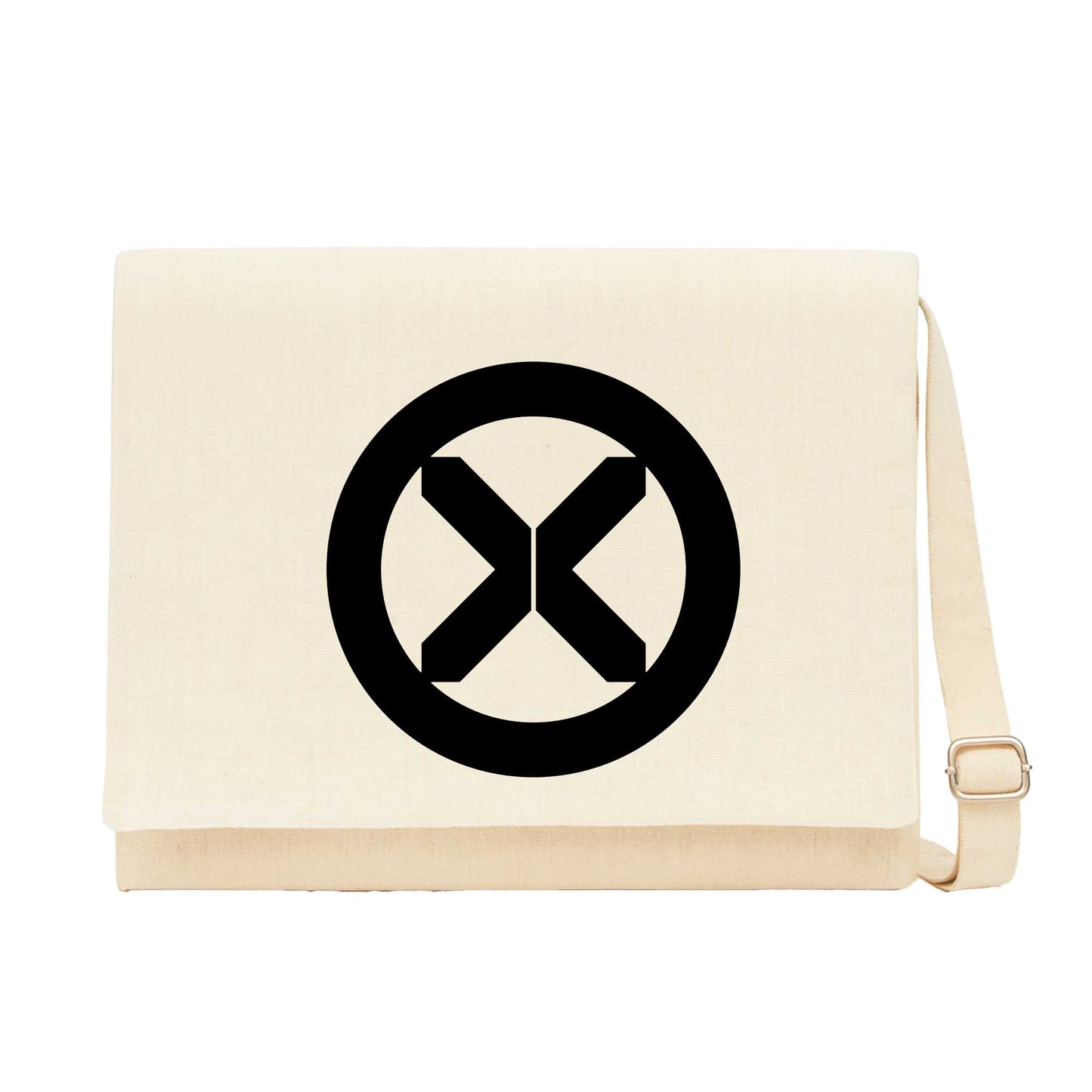 X Men Logo Krem Kanvas Postacı Çantası