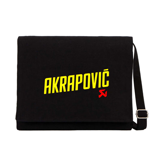 Akrapovic Logo Siyah Kanvas Postacı Çantası