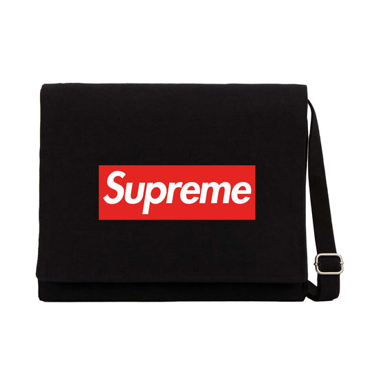 Supreme Siyah Kanvas Postacı Çantası