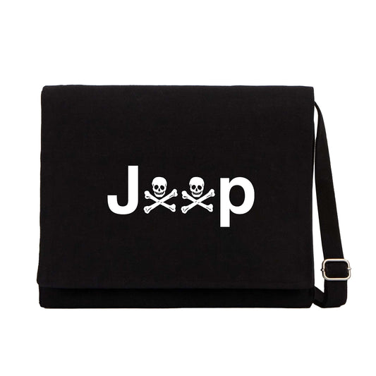 Jeep Skull Siyah Kanvas Postacı Çantası