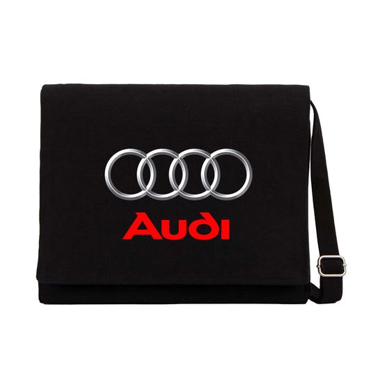 Audi Logo Siyah Kanvas Postacı Çantası