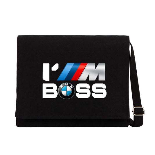 BMW IM BOOS Siyah Kanvas Postacı Çantası