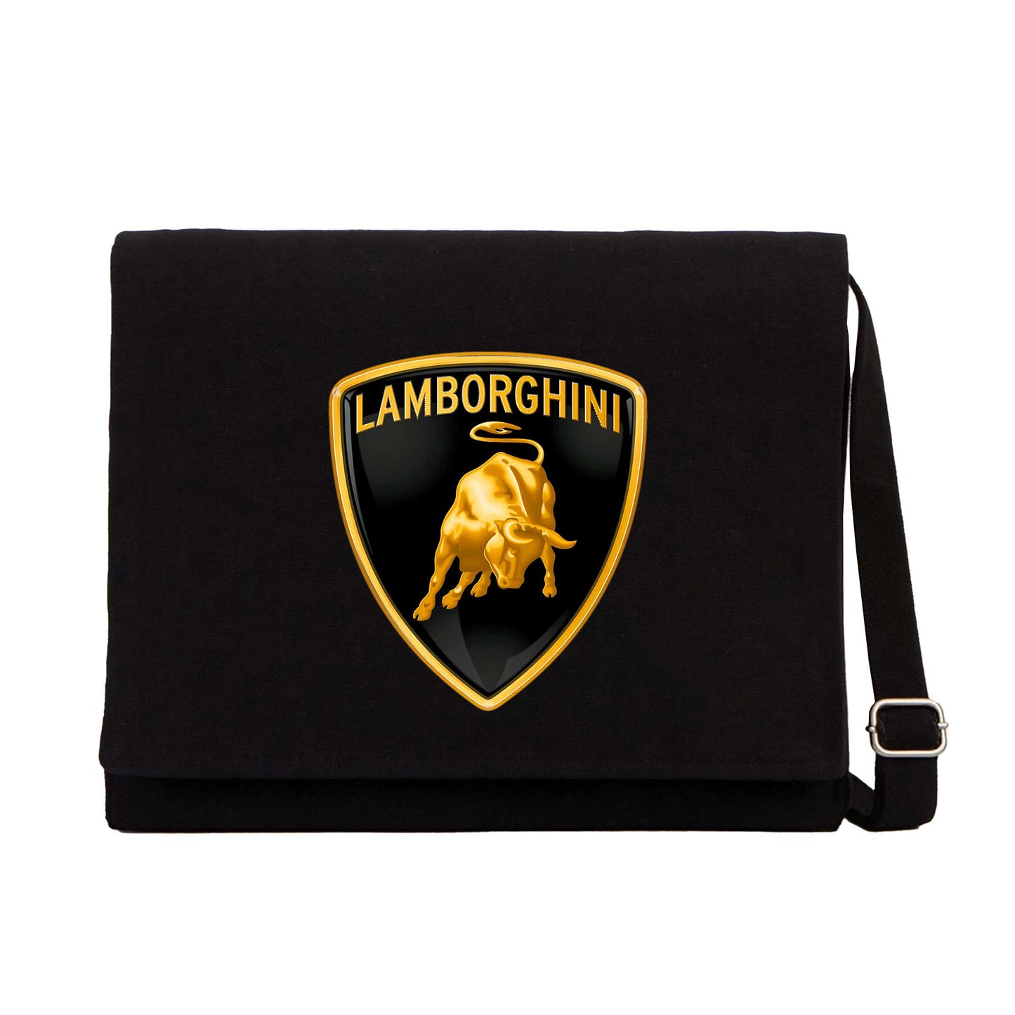 Lamborghini Classic Siyah Kanvas Postacı Çantası