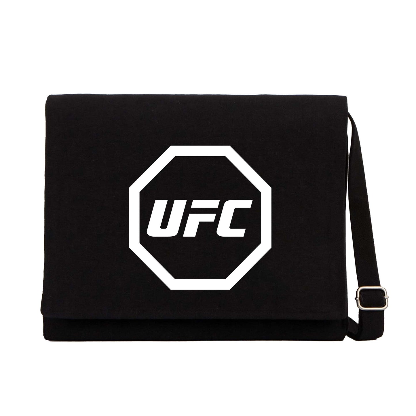 UFC Logo Siyah Kanvas Postacı Çantası