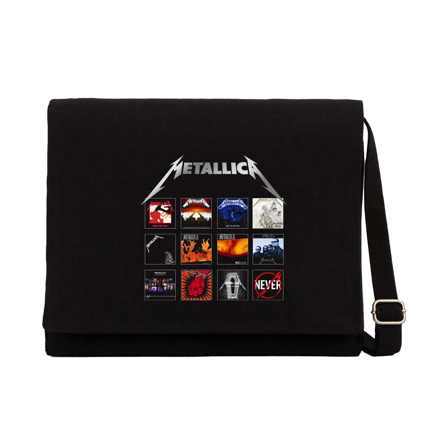 Metallica Album Covers Siyah Kanvas Postacı Çantası