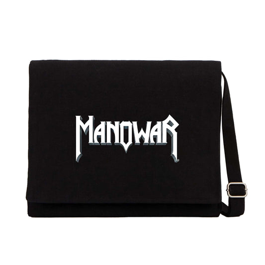 Manowar Logo Classic 2 Siyah Kanvas Postacı Çantası