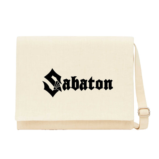 Sabaton Logo Krem Kanvas Postacı Çantası