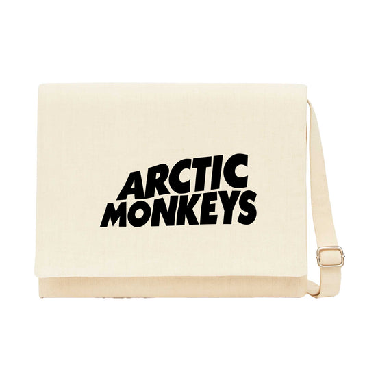 Arctic Monkeys Logo Krem Kanvas Postacı Çantası