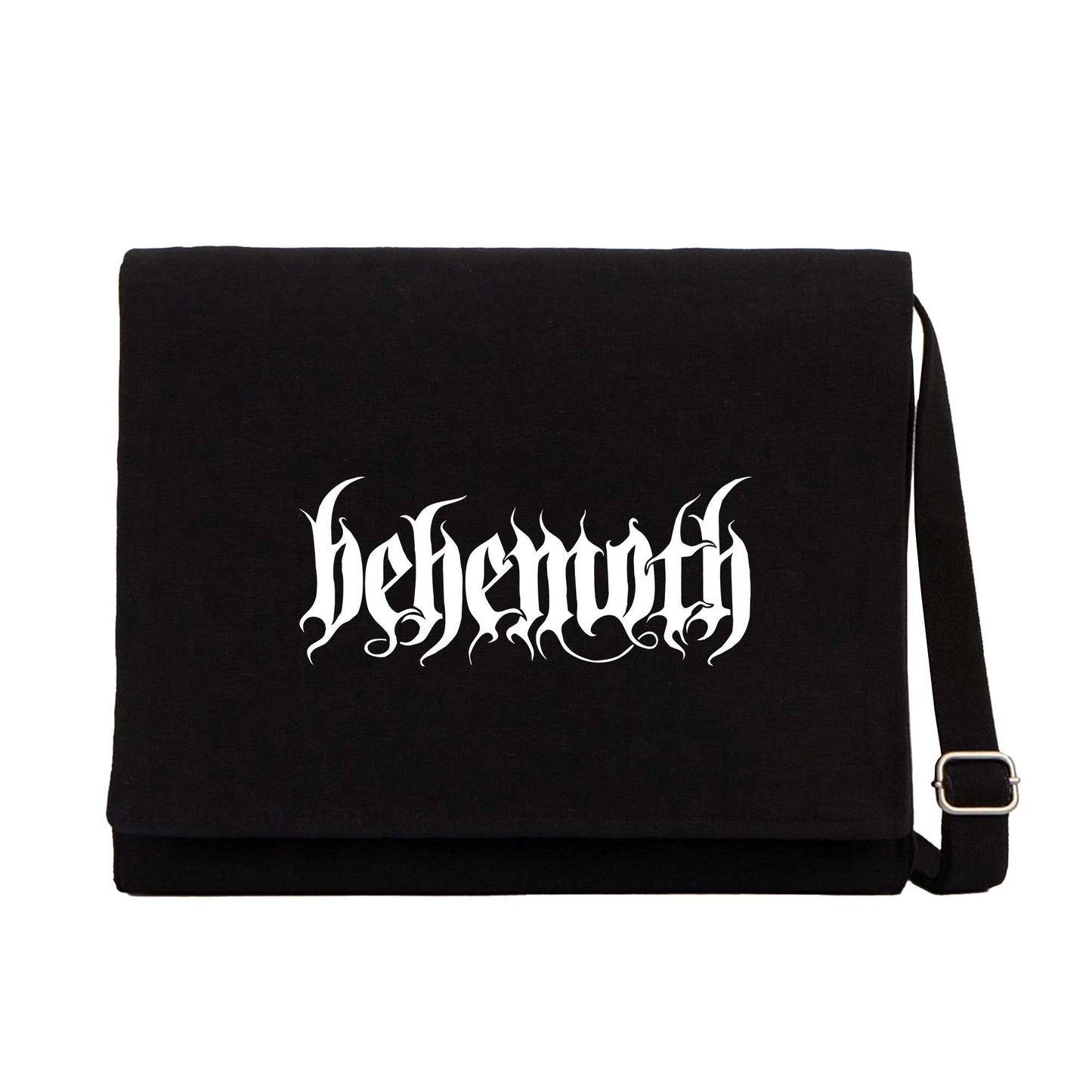 Behemoth Classic Logo Siyah Kanvas Postacı Çantası