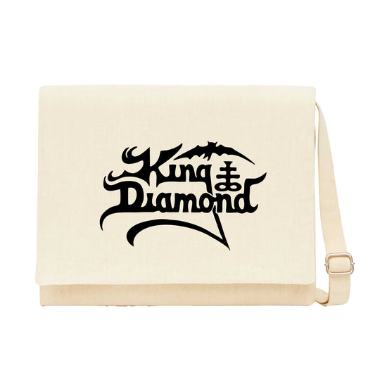King Diamond Logo Krem Kanvas Postacı Çantası