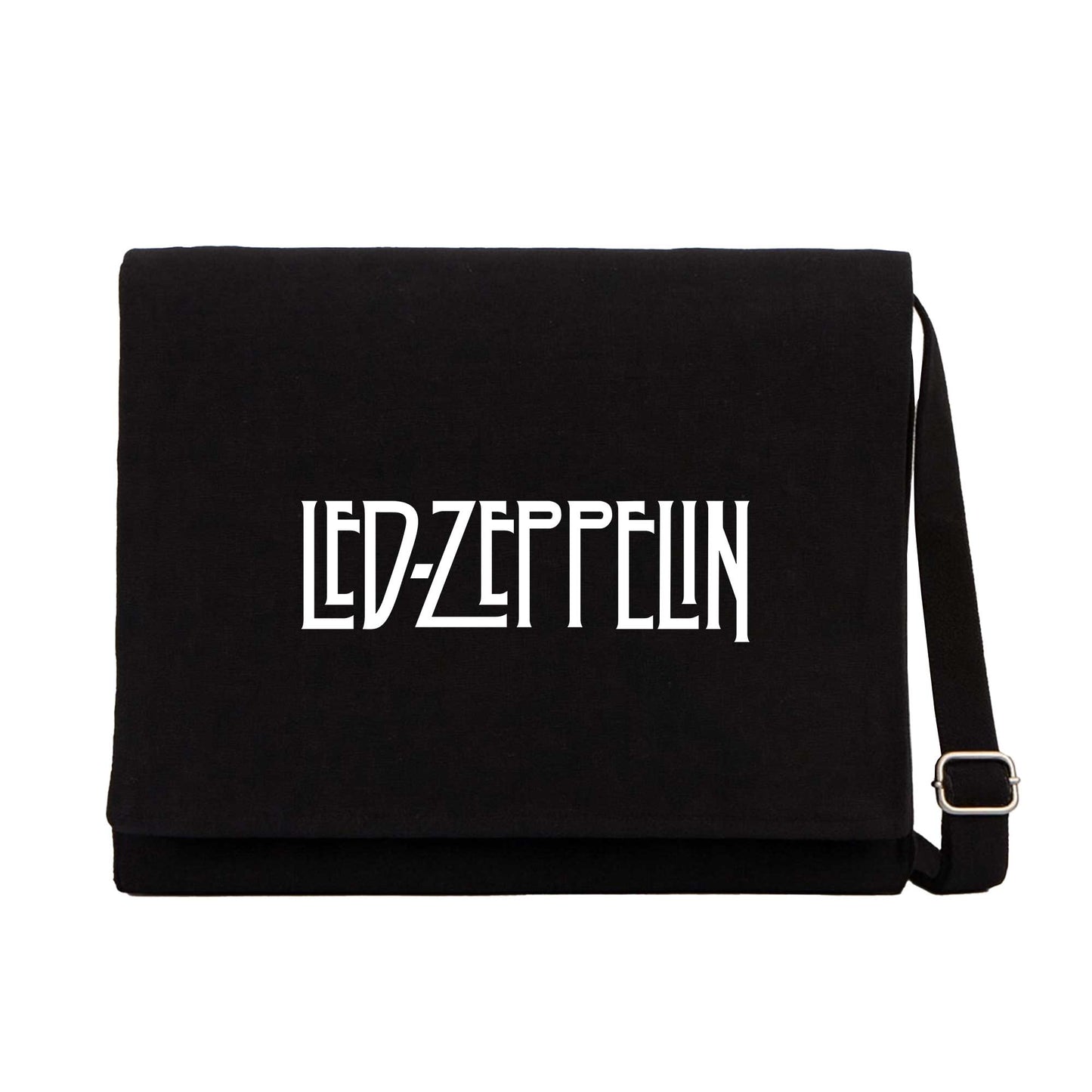 Led Zeppelin Logo Siyah Kanvas Postacı Çantası